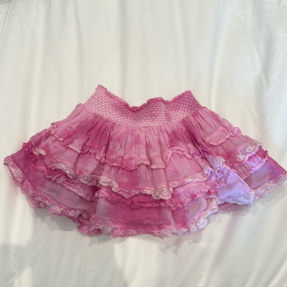 LoveShackFancy Girls Billie Skirt in Pink Size- 3/4